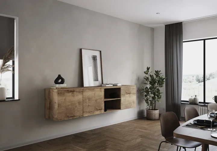 Cuisines Aviva Meuble rangement living - séjour 240cm avec étagère ouverte 0